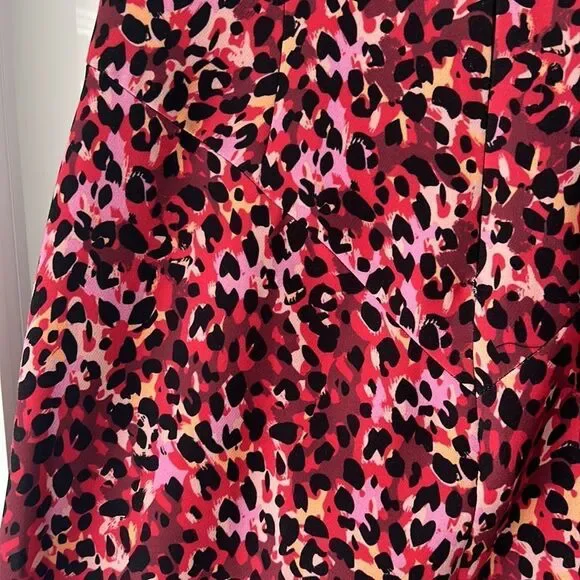 Pink Cheetah Strapless BLACK HALO STRAPLESS ANIMAL PRINT PINK RED DRESS … - Picture 8 of 8